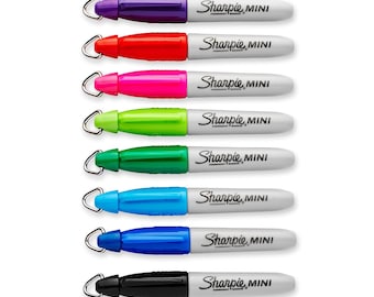 Sharpie Permanent Mini Marker w / Cap Clip Set von 8; Feiner Punkt. Illustration, Zeichnung, Blending, Schattierung, Rendering, Kunsthandwerk