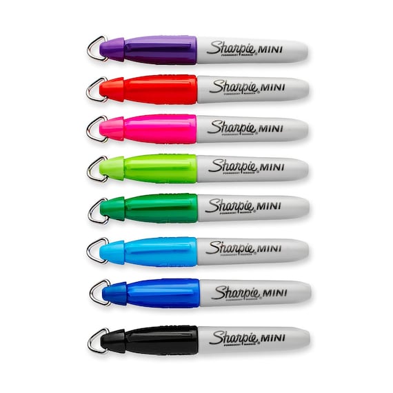 Sharpie Permanent Mini Markers W/ Cap Clip Set of 8 Fine Point