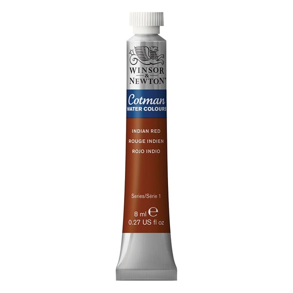 Indian Red Watercolor Paint, 8ml Paint Tube; Cotman Winsor & Newton Extra Fine Pro Watercolor Paint