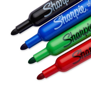 Color Sharpie Bullet Tip Permanent Markers, 4 Pack Sharpie Flip Chart Markers Assorted Colors;  Sharpie Arts Crafts