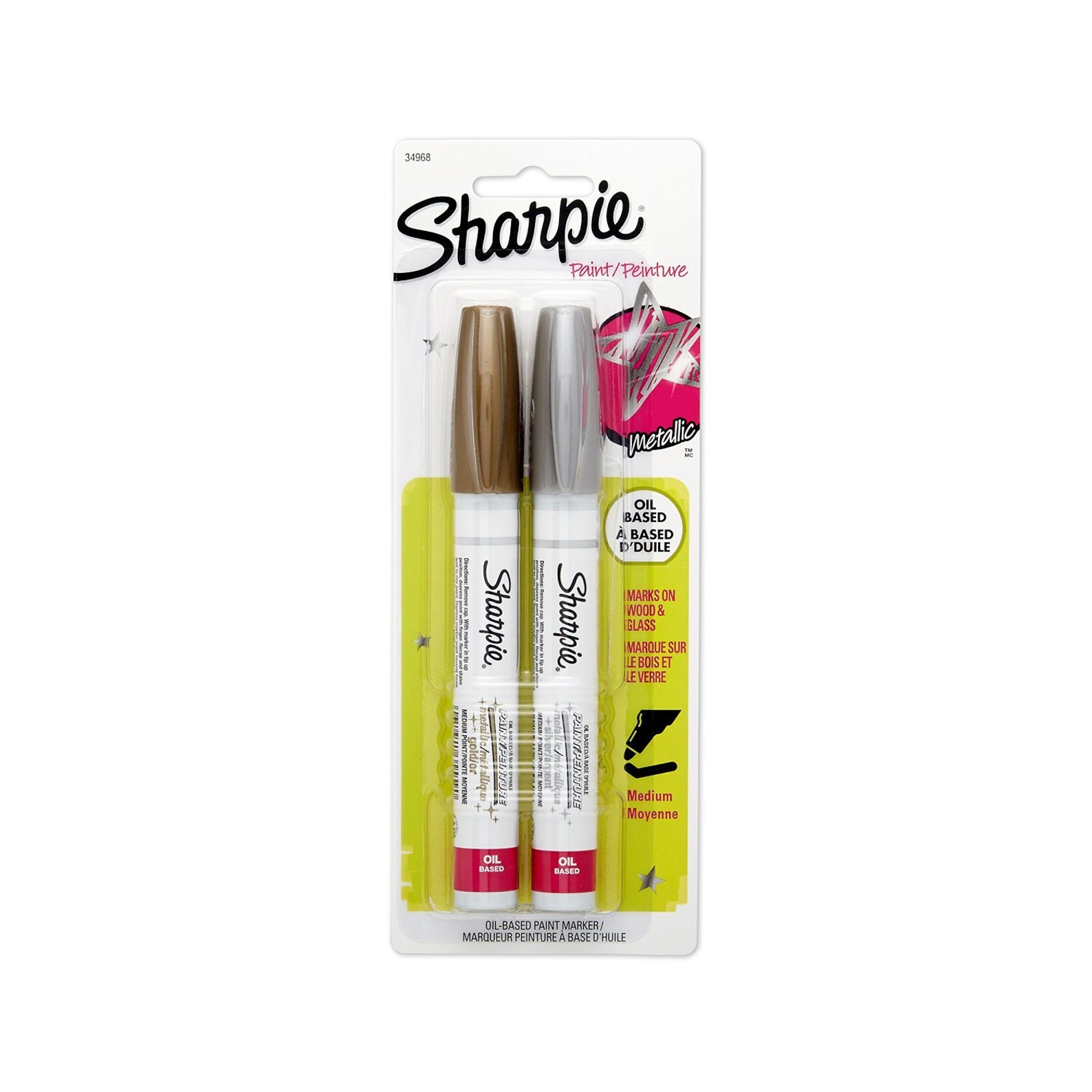 2 Sharpie Paint Markers Medium Point Oil Based Gold & Silver Etsy