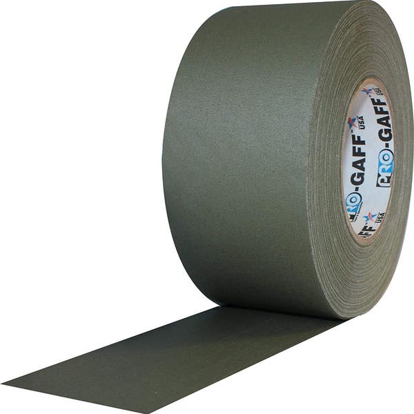 Olive Drab Gaffer Tape; Wide 3inx55yd Heavy Duty Pro Grade Gaffer's Non-Reflective, Waterproof, Multipurpose Tape