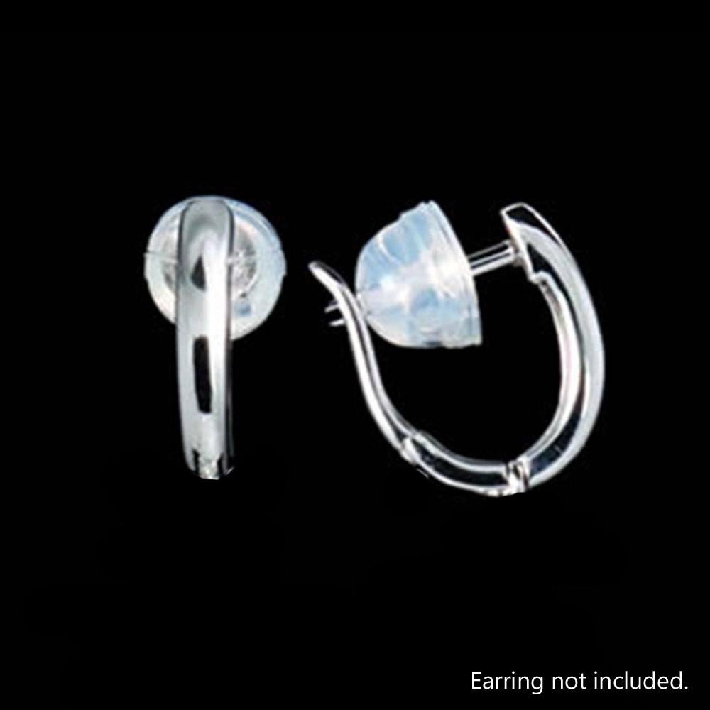 Sterling Silver and Silicone Earring Backs, Protectors Earring Wire Stopper  Earring Safety Backs for Stud Earrings 