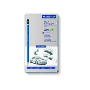 Artists Drawing Pencil Set, Staedtler Mars Lumograph Graphite Pencils; 12 Degrees; Drawing, Sketching, Blending, Shading Staedtler Pencils