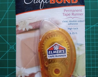 Elmer's CraftBond Tape Runner; Clear Permanent Glue Tape with Runner; 0.31" (8mm) x 26 Feet (7.9 Meters); Scrapbooking, Card-Making