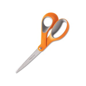Fiskars 8-inch schaar, scharen; Softgrip gebogen handgreep; Naaien Quilten Borduren Naaien Ambachten Kleermakers; Precisiegeslepen mesranden