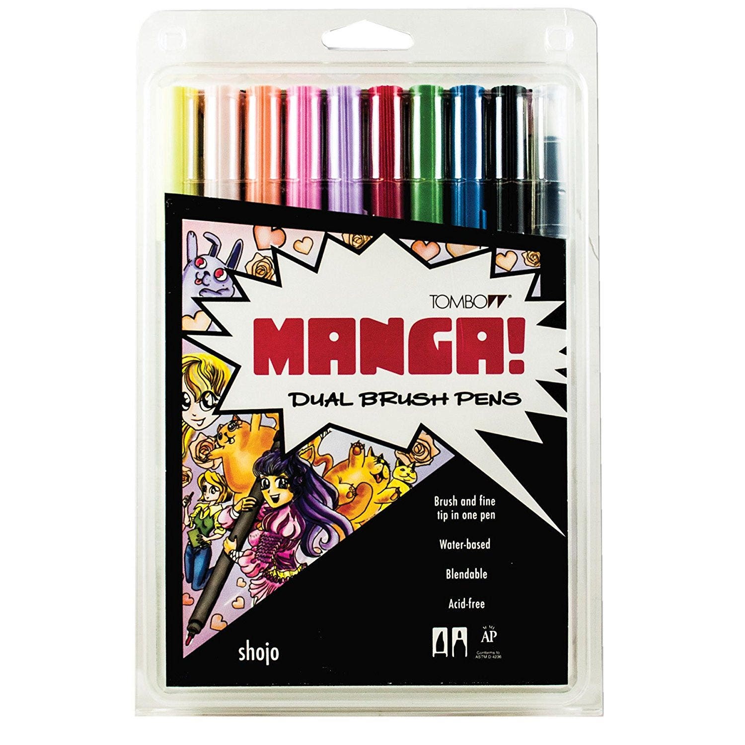 Tombow ABT Dual Brush Pen 10 set, Manga Shojo Colours