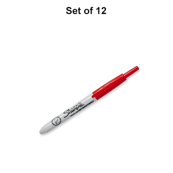 12 Sharpie Retractable Ultra Fine Point Tip Permanent Markers, Red