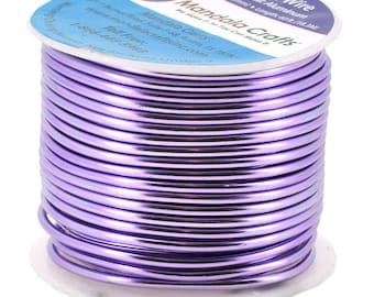 Lavender Purple Aluminum Craft Wire, 12 Gauge; Anodized Jewelry Making, Beading, Floral, Sculpting, Wire Weaving; 60ft