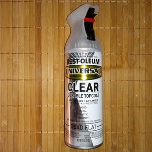 Dead Flat Clear Rust-Oleum Universal All Surface Clear Topcoat Aerosol Spray, 11oz, 312g, 302151