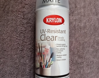 Vernis d'étanchéité transparent mat résistant aux UV Krylon ; Krylon résistant aux UV K01309 artiste et revêtements transparents en aérosol, 11 oz