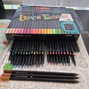 50 Colored Pencils Art Set; Faber-Castell Black Edition Color Pencils, FC116450