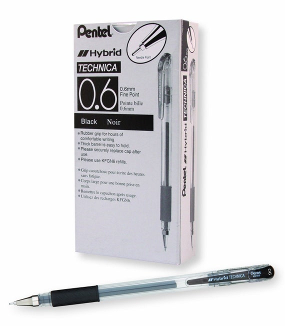 Cute Retro Style Retractable Gel Pen, Fine Tip, Black Ink Refill