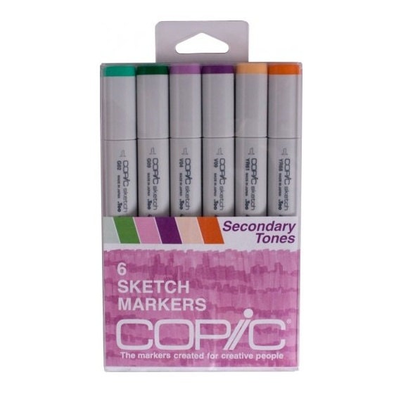 Copic Sketch Markers Copic Secondary Tones Markers Copic Sketch Set of 6  Pens 