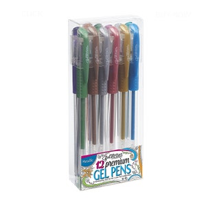 12 Metallic Gel Pens; Adult Book Coloring, Bible Studies, Mindfulness, Planners, Sketching, Drawing Colored Gel Pens