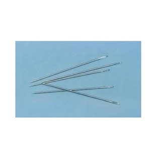May include: A set of five silver needles with rounded tips. The needles are arranged in a fan shape.