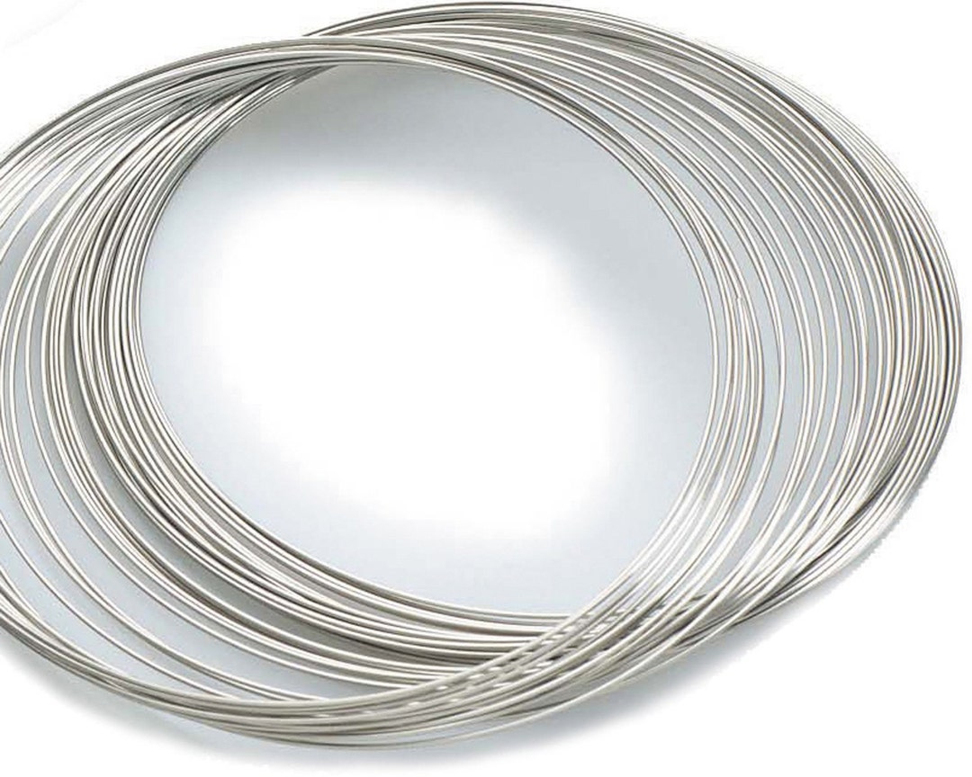 Silver Memory Wire Silver Memory Wire; 30 Circles Silver Tone Bracelet Rigid Steel Memory ...