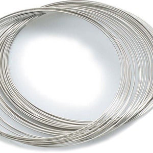 Silver Memory Wire; 30 Circles Silver Tone Bracelet Rigid Steel Memory Wire; 105mm diameter; Necklace Jewelry Making
