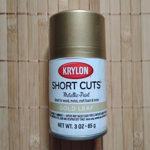 Pintura en aerosol de esmalte Krylon Short Cuts Gold Leaf, KSCS029, 85 ml (3 oz), para manualidades, arte, modelado y más