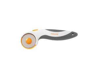 Best Professional Fabric Rotary Cutter; Sewing Quilting Embroidery Dressmaking; Fiskars 45mm Titanium Softgrip Comfort Handle Rotary Cutter