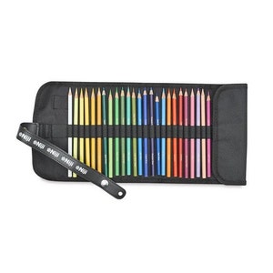 Canvas Pencil Wrap, Pencil Roll Case, 36 Pencil Holder; Art, Drawing Supplies; Sale! See Inside