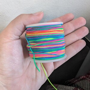 1mm Stretchy Bracelet Cord, Rainbow Colored Sturdy Elastic String ...