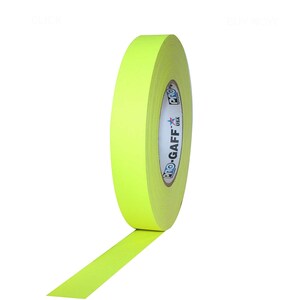 Ruban adhésif jaune fluorescent ; Ruban adhésif résistant à l'eau non réfléchissant, imperméable et polyvalent de qualité professionnelle, 1 po. x 55 m², plus solide que le ruban adhésif en toile