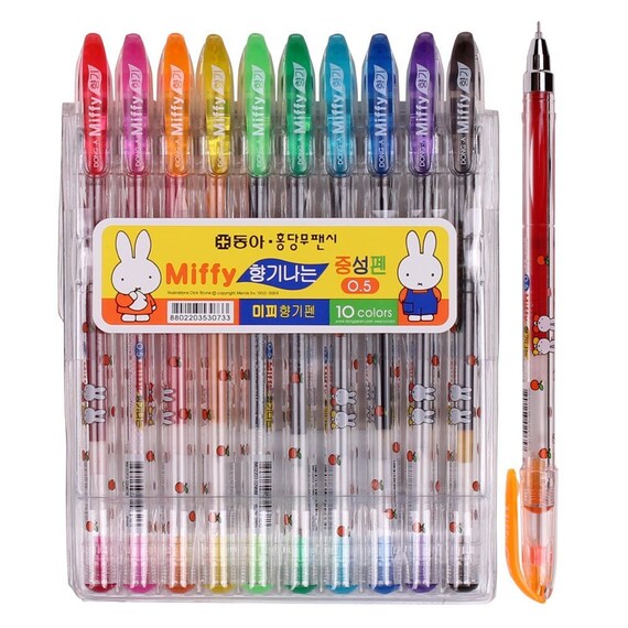 thumbnail image 2 of Dong-A Miffy Bunny Gel Ink Pens - 0.5mm Assorted Colors 5-Pack Rollerball Pens 2 of 11