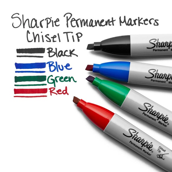 12 Sharpie Permanent Blue Markers, Chisel Tip for Fine and Broad Lines  Illustration, Drawing, Blending, Shading, Rendering, Arts, Crafts 