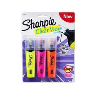 Sharpie Clear View Chisel Tip Highlighters, 3 Colored Planner Highlighters; Drawing, Marking, Organizers; Sharpie Arts Crafts