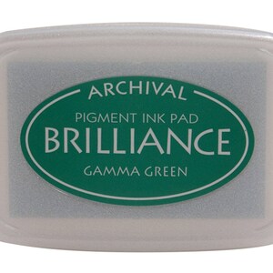 Tampone di inchiostro pigmentato Gamma Green Tsukineko Brilliance; Cancellazione e timbratura in gomma, disegno, scrapbooking, illustrazione, creazioni con la carta