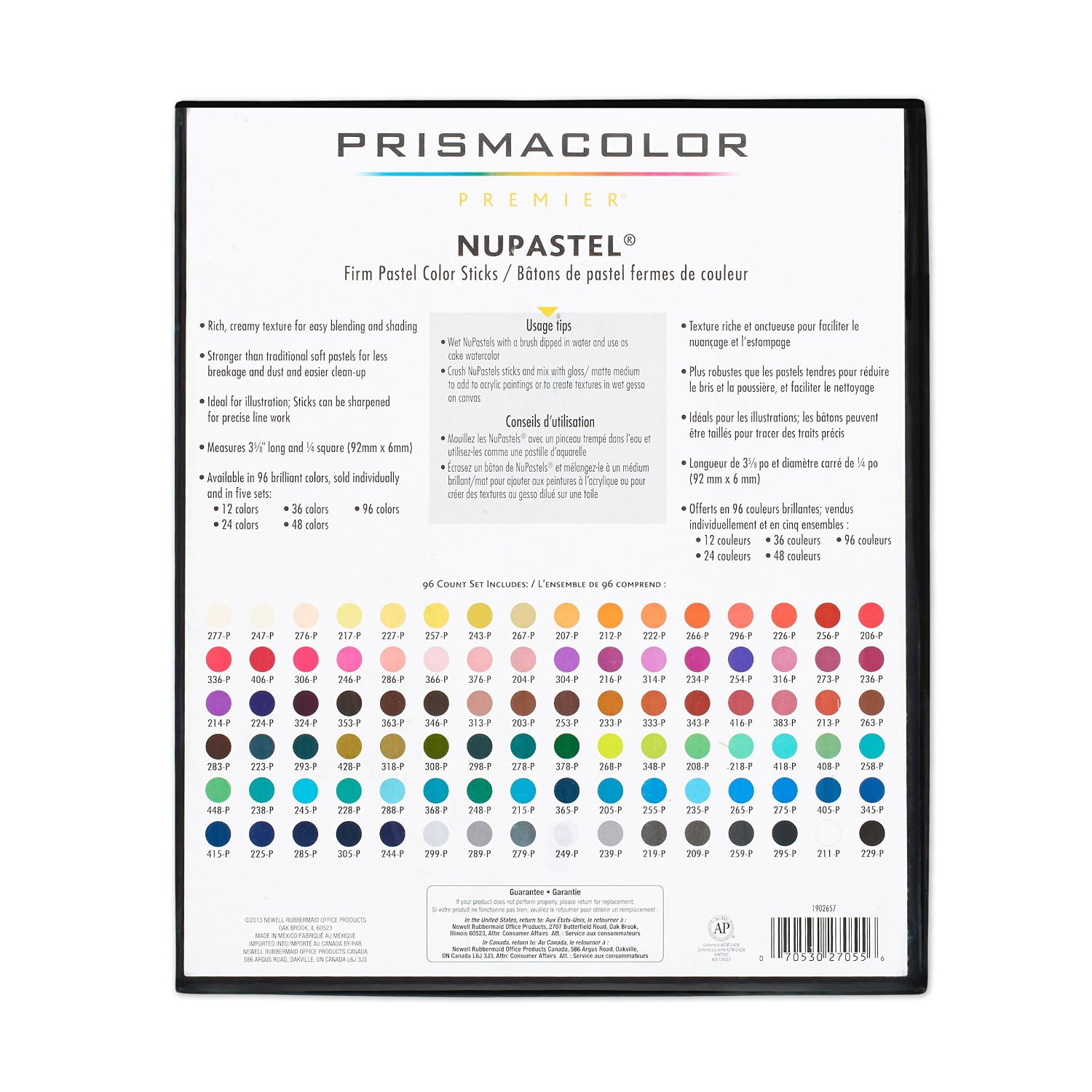 96 Colored Pastels Sketch, Drawing Kit, Prismacolor Nupastel