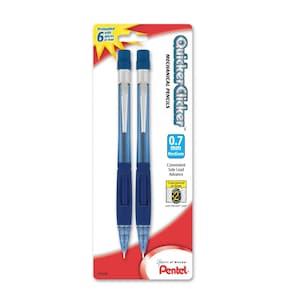 2 Pack; 0.7mm Pentel Quicker Clicker Mechanical Pencils; Pentel Quicker Clicker Automatic Drafting Pencil, Pentel Mechanical Drawing Pencil