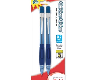 2 Pack; 0.7mm Pentel Quicker Clicker Mechanical Pencils; Pentel Quicker Clicker Automatic Drafting Pencil, Pentel Mechanical Drawing Pencil