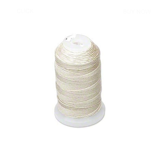 Ecru White Natural Pure Silk Beading Cord, Thread, Size E, 0.0128