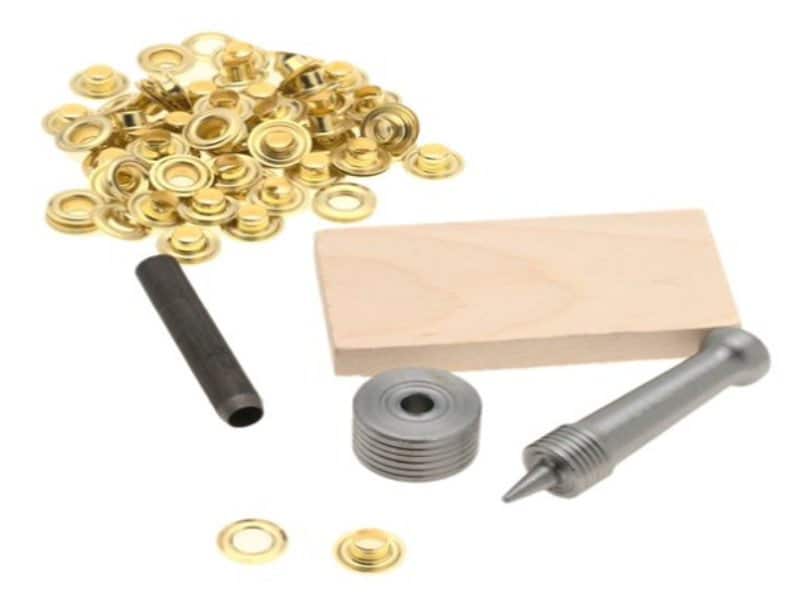 General Tools 1/2 Grommet Tool Kit - 12 Solid Brass Grommets for Tarps  Repair, Fabric Rings, Reinforcing Canvases, & Canopies