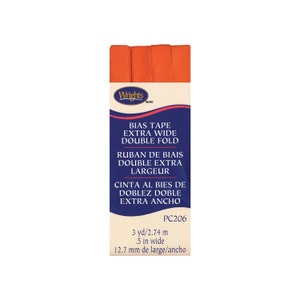 Nastro sbieco extra largo a doppia piega, effetto buccia d&#39;arancia, 12,7 mm x 2,7 metri. Ideale per rifinire bordi dritti o curvi e dare un tocco di colore ai capi d&#39;abbigliamento.