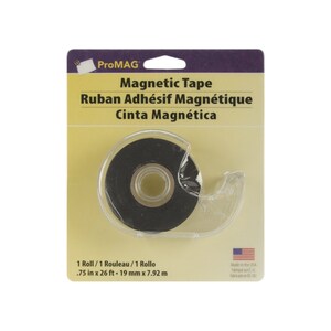 Dunne magnetische tape met dispenser, 3/4" (19 mm) x 26 voet (7,92 meter), flexibele rubberen magneetlijm, scrapbooking, kaarten maken reliëf