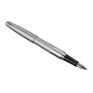 Pilot Fountain Pen 万年筆, Pilot Metropolitan Fountain Pen, Fine Nib Fountain Pen, Silver Fountain Pen, Black Ink; Calligraphy Drawing Inking