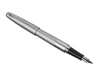 Pilot Fountain Pen 万年筆, Pilot Metropolitan Fountain Pen, Fine Nib Fountain Pen, Silver Fountain Pen, Black Ink; Calligraphy Drawing Inking