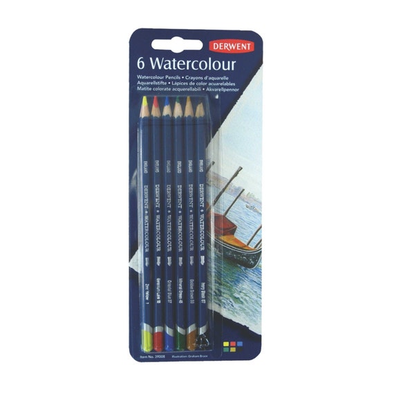 6 Watercolor Pencils Derwent Watercolor Pencils 3.4mm Core -  Israel