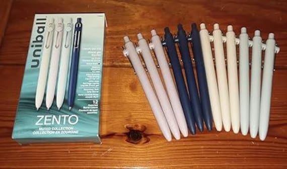 Scrittura Fluida Inchiostro Gel Uni-ball Zento, Penne A Sfera Con Inchiostro Gel, 5 Penne A Sfera Nere A Punta Media Liscia, Penne Giapponesi Colorate, Colori Alba Penna Gel Dong-a
