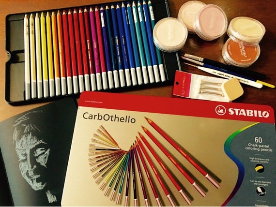 Chalk-pastel pencil STABILO CarbOthello - metal box with 60 colors