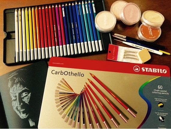 Chalk-pastel pencil STABILO CarbOthello - metal box with 12 colors