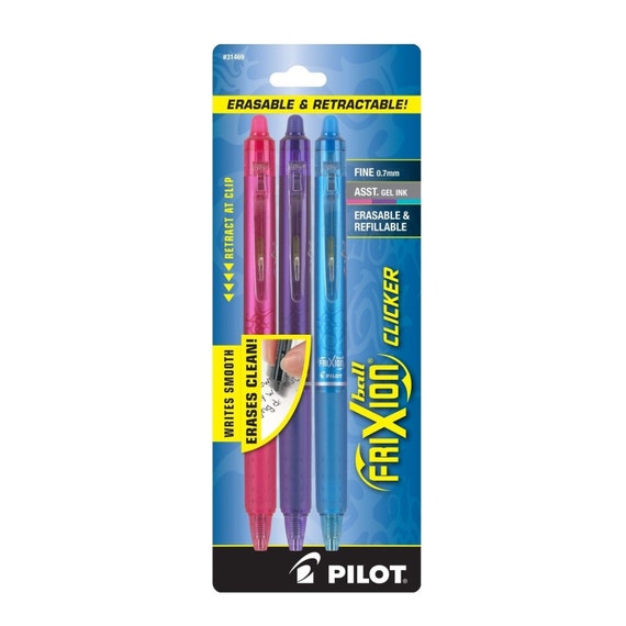 Pilot Frixion Erasable Gel Ink Pens, Retractable, Fine 0.7mm, Pink Purple  Turquoise Coloring Bible Study Journaling Markers Highlighters 