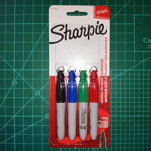 シャーピー ミニマーカー 4本、細字、黒、青、緑、赤、35113PP