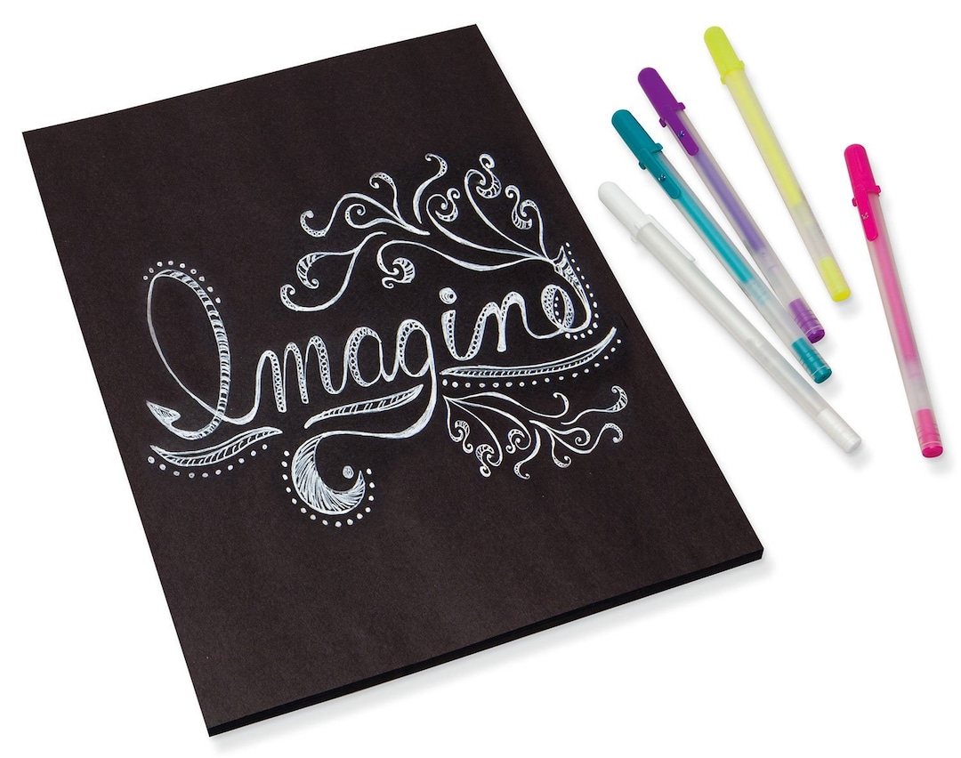 Black Drawing Paper Free Hand Coloring Paper 50 Sheets 9x12 Etsy