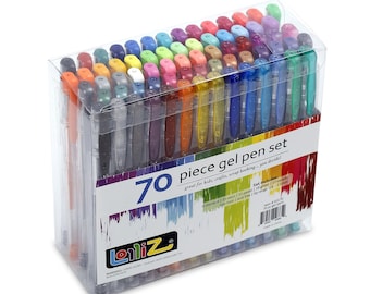 70 Coloring Gel Pens; Adult Coloring Books, Drawing, Bible Journaling, Planner, Scrapbooking Gel Pens; Neon, Pastel, Metallic, Glitter