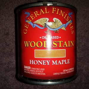 Honey Maple General Finishes Wood Stain, Oil Based; 8 fl oz 1/2 pt 237ml; FN01-13-01