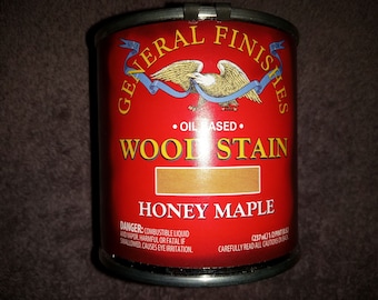 Honey Maple General Finishes Wood Stain, Oil Based; 8 fl oz 1/2 pt 237ml; FN01-13-01